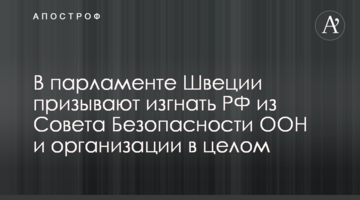 В парламенте Швеции призывают изгнать РФ из Совета Безопасности ООН и организации в целом