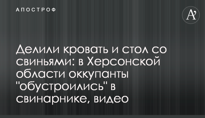 Ділили ліжко та стіл зі свинями: на Херсонщині окупанти 