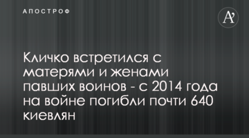 Кличко зустрівся з матерями та дружинами полеглих воїнів - з 2014 року на війні загинули майже 640 киян