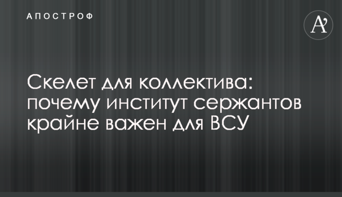 Скелет для коллектива: почему институт сержантов крайне важен для ВСУ
