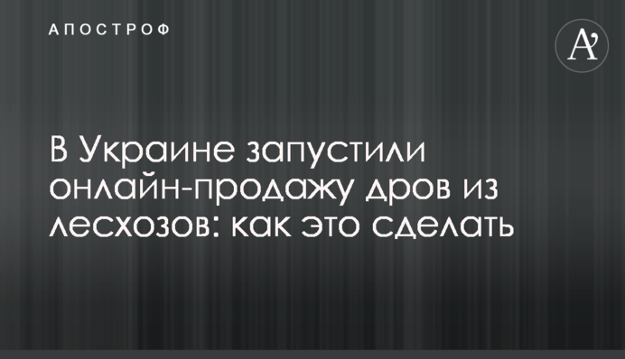 В Украине запустили онлайн-продажу дров из лесхозов: как это сделать
