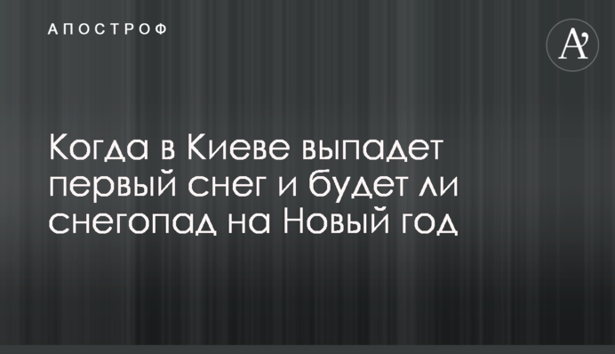 Коли у Києві випаде перший сніг та чи буде снігопад на Новий рік