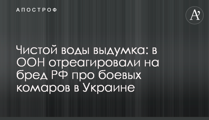 Чистой воды выдумка: в ООН отреагировали на бред РФ про боевых комаров в Украине