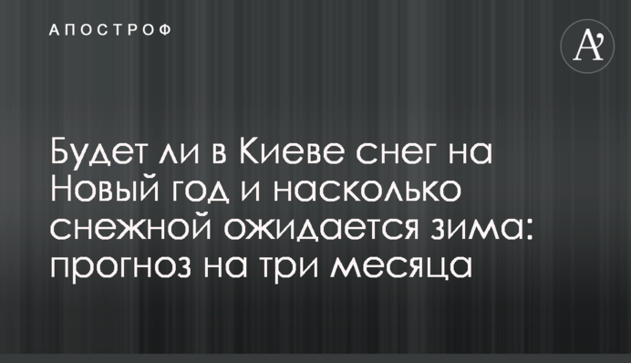 Будет ли в Киеве снег на Новый год и насколько снежной ожидается зима: прогноз на три месяца