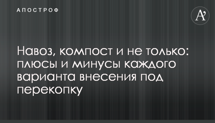 Гній, компост і не тільки: плюси та мінуси кожного варіанта внесення під перекопування