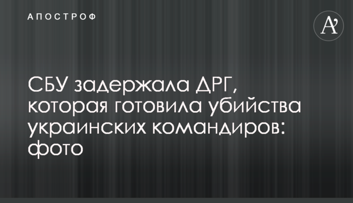 СБУ затримала ДРГ, яка готувала вбивства українських командирів: фото