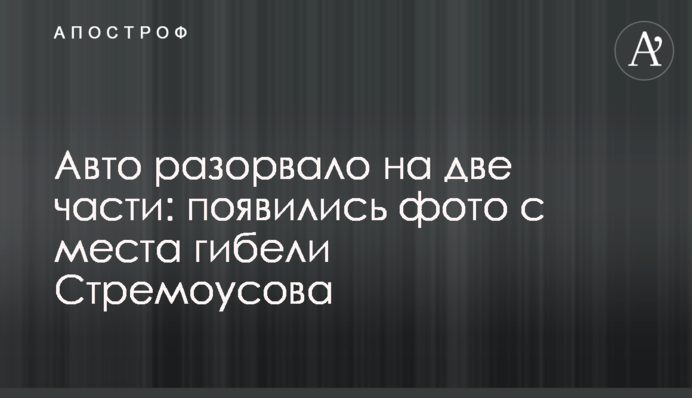 Авто розірвало на дві частини: з'явилися фото з місця загибелі Стремоусова