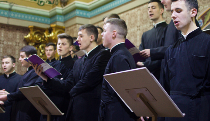 У Лаврі семінаристи відзначились реакцією на вітання 