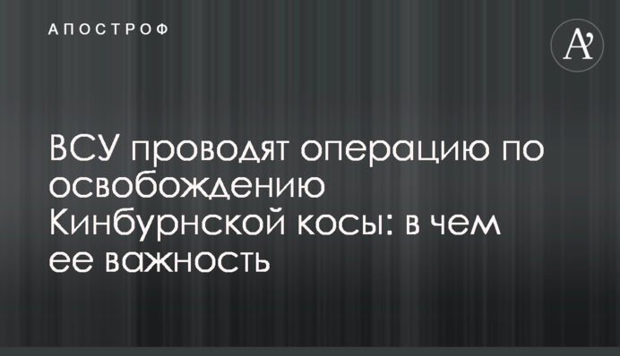 ВСУ проводят операцию по освобождению Кинбурнской косы: в чем ее важность