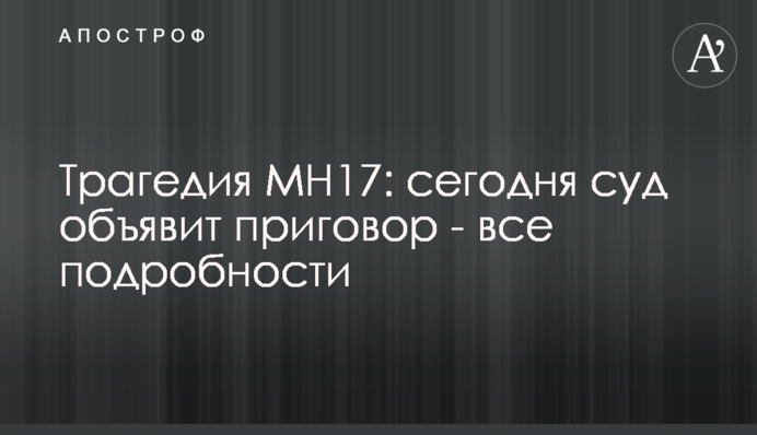Трагедия MH17: сегодня суд объявит приговор - все подробности