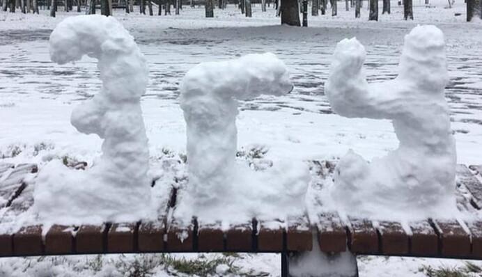 Українці ліплять у дворах сніговиків-патріотів: кумедні фото