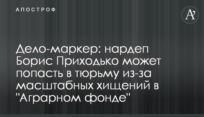 Справа-маркер: нардеп Борис Приходько може потрапити до в'язниці через масштабні розкрадання в 