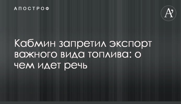 Кабмин запретил экспорт важного вида топлива: о чем идет речь
