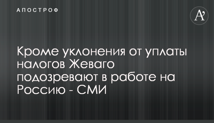 Кроме уклонения от уплаты налогов Жеваго подозревают в работе на Россию - СМИ