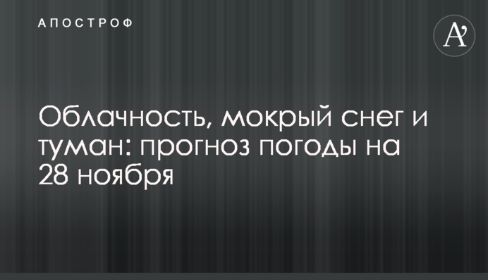 Облачность, мокрый снег и туман: прогноз погоды на 28 ноября