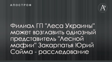 Філію ДП "Ліси України" може очолити одіозний представник "Лісової мафії" Закарпаття Юрій Сойма - розслідування