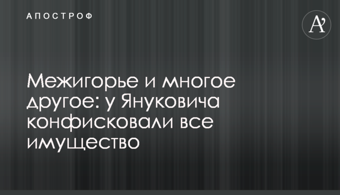 Межигорье и многое другое: у Януковича конфисковали все имущество