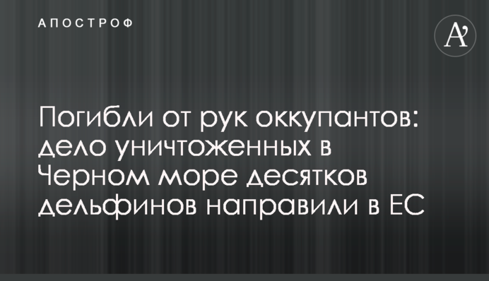 Загинули від рук окупантів: справу знищених у Чорному морі десятків дельфінів направили до ЄС