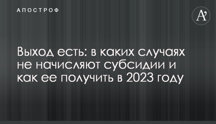 Выход есть: в каких случаях не начисляют субсидии и как ее получить в 2023 году