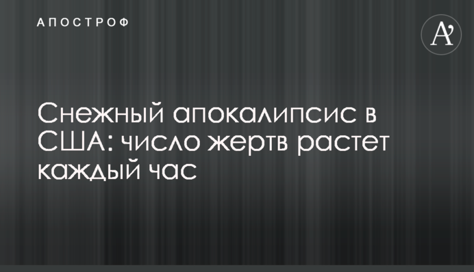Снежный апокалипсис в США: число жертв растет каждый час