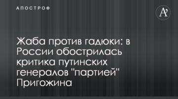 Жаба проти гадюки: у Росії загострилася критика путінських генералів "партією" Пригожина