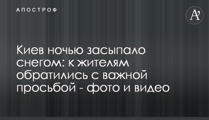 Киев ночью засыпало снегом: к жителям обратились с важной просьбой - фото и видео