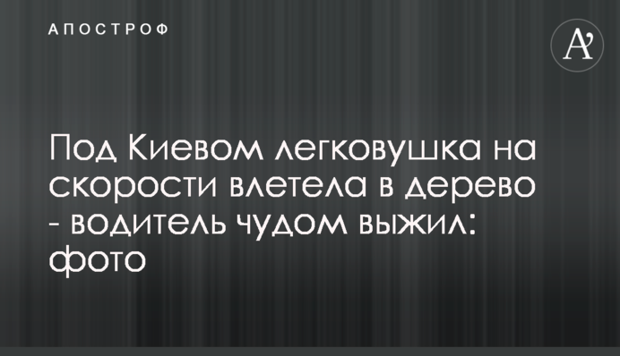 Під Києвом легковик на швидкості влетів у дерево - водій дивом вижив: фото