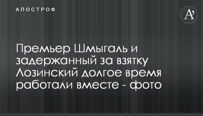Премьер Шмыгаль и задержанный за взятку Лозинский долгое время работали вместе - фото