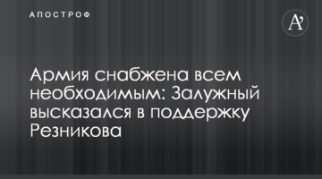 Армия снабжена всем необходимым: Залужный высказался в поддержку Резникова
