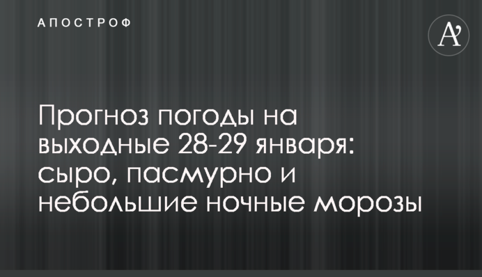 Прогноз погоды на выходные 28-29 января: сыро, пасмурно и небольшие ночные морозы