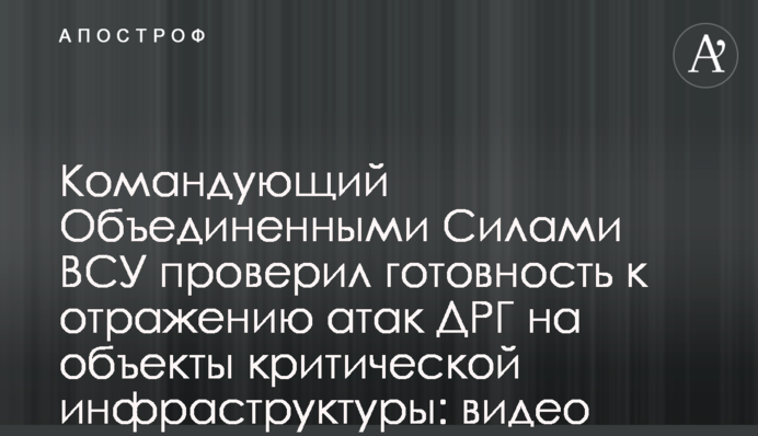Командующий Объединенными Силами ВСУ проверил готовность к отражению атак ДРГ на объекты критической инфраструктуры: видео