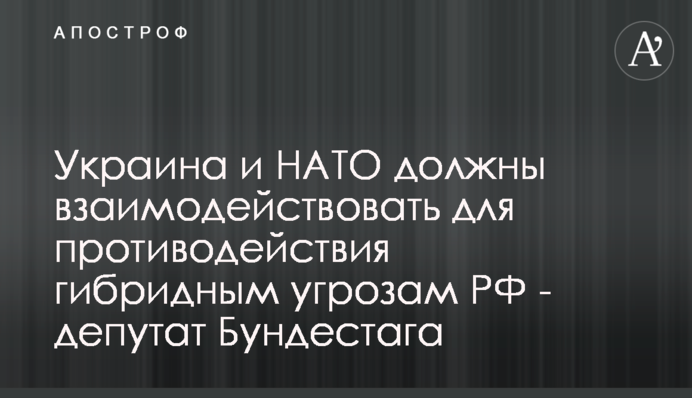 Україна та НАТО повинні взаємодіяти для протидії гібридним загрозам РФ - депутат Бундестагу