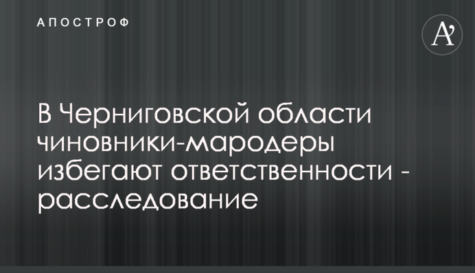 В Черниговской области чиновники-мародеры избегают ответственности - расследование