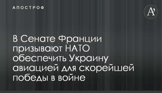 В Сенаті Франції закликають НАТО забезпечити Україну авіацією для якнайшвидшої перемоги у війні