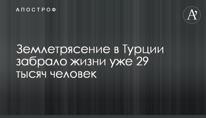 Землетрясение в Турции забрало жизни уже 29 тысяч человек