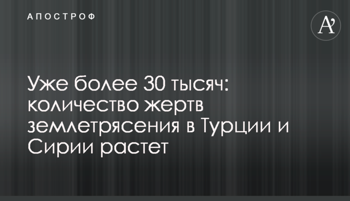 Уже более 30 тысяч: количество жертв землетрясения в Турции и Сирии растет