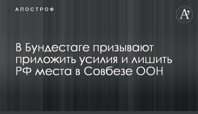 В Бундестаге призывают приложить усилия и лишить РФ места в Совбезе ООН