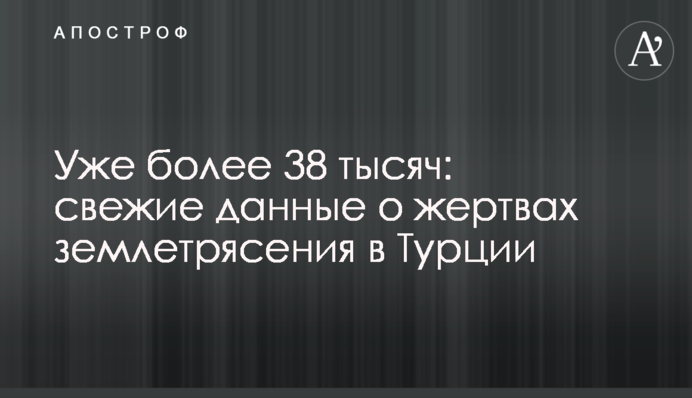 Уже более 38 тысяч: свежие данные о жертвах землетрясения в Турции