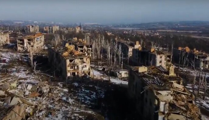 Нескорена фортеця: з'явилося відео Бахмута з висоти пташиного польоту
