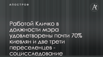 Работой Кличко в должности мэра удовлетворены почти 70% киевлян и две трети переселенцев - социсследование