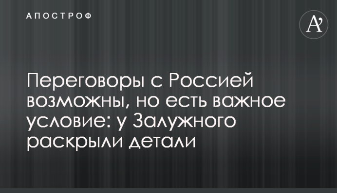 Переговори з Росією можливі, але є важлива умова: у Залужного розкрили деталі