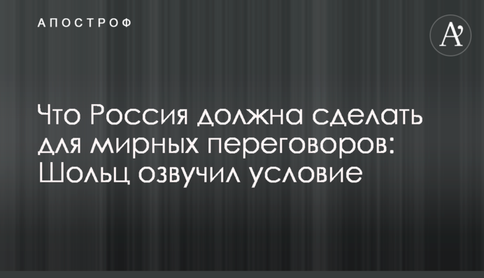 Что Россия должна сделать для мирных переговоров: Шольц озвучил условие