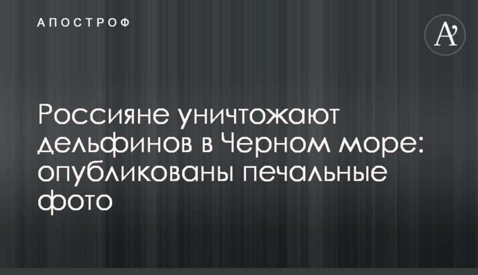 Россияне уничтожают дельфинов в Черном море: опубликованы печальные фото