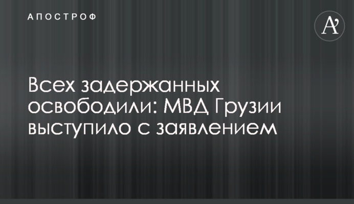 Усіх затриманих звільнили: МВС Грузії виступило із заявою
