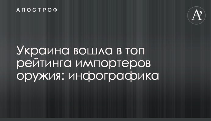 Україна увійшла до топ рейтингу імпортерів зброї: інфографіка