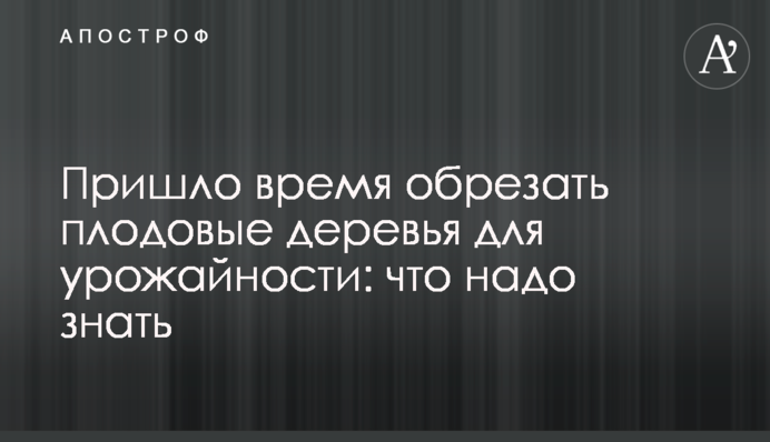 Пришло время обрезать плодовые деревья для урожайности: что надо знать