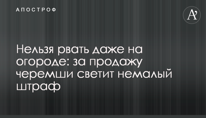 Не можна рвати навіть на городі: за продаж черемші світить чималий штраф
