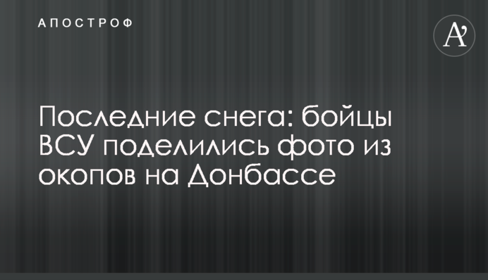 Последние снега: бойцы ВСУ поделились фото из окопов на Донбассе