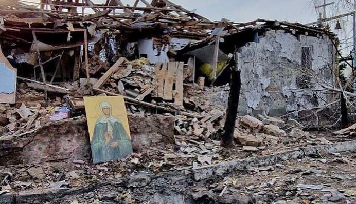 Фото дня: знищена росіянами на Великдень церква під Запоріжжям