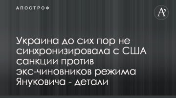 Украина до сих пор не синхронизировала с США санкции против экс-чиновников режима Януковича - детали